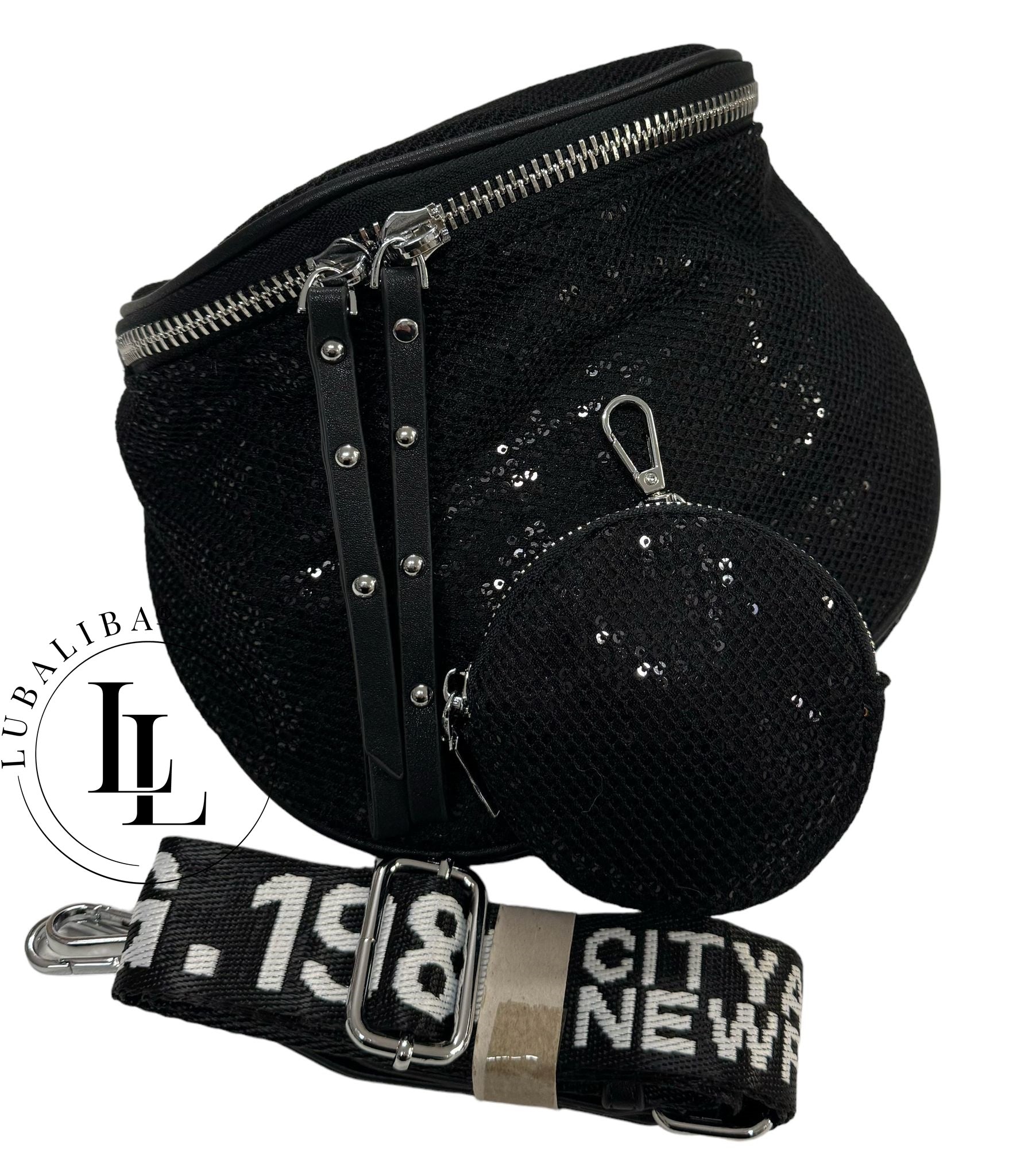 BODYBAG EDEL AVEC STRASS Élégant NOIR